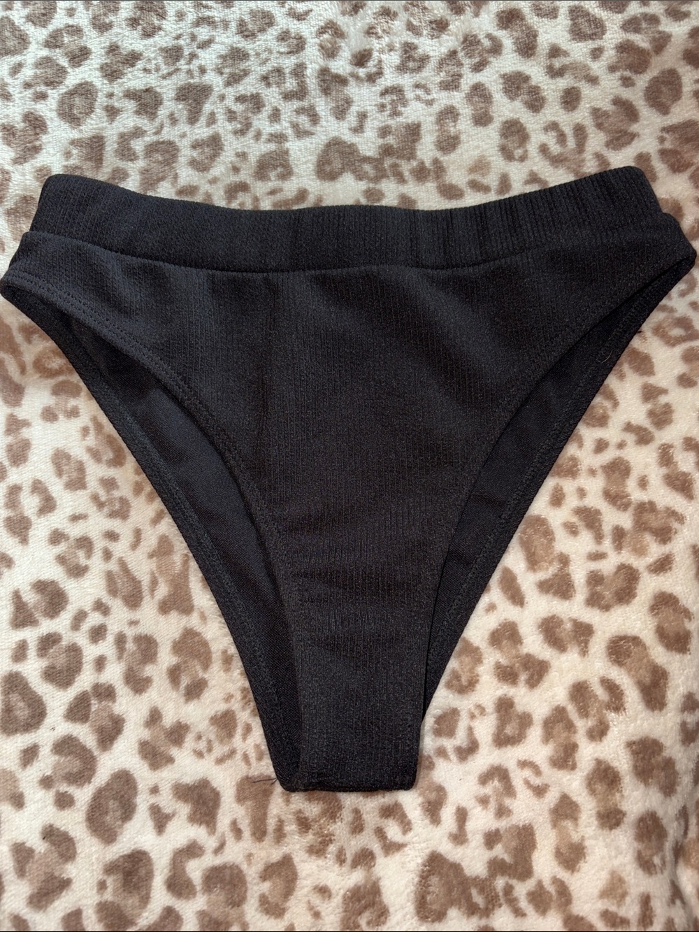 SHEIN Black High-Cut Bikini Bottoms